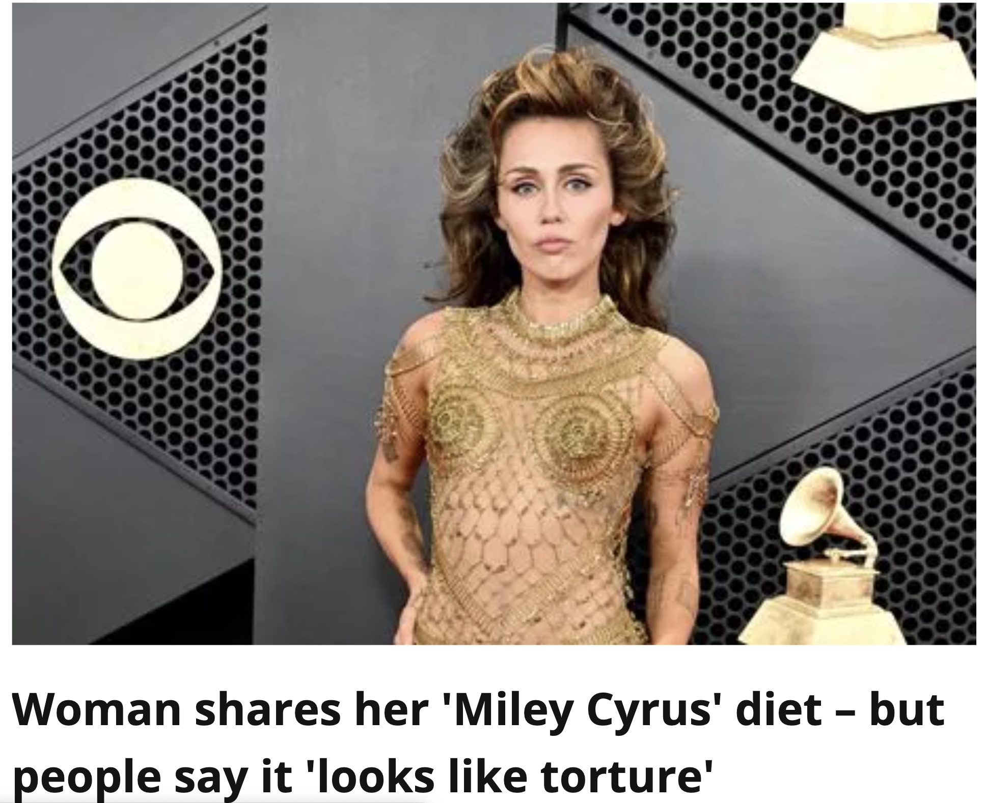 miley cyrus caa - Woman her 'Miley Cyrus' diet but people say it 'looks torture'